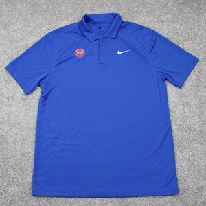 Nike Detroit Pistons Polo Shirt Mens Medium Blue Dri-Fit Polyester S/S Pullover